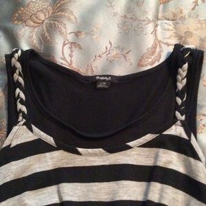 Grey and Black striped Sundress or cover-up