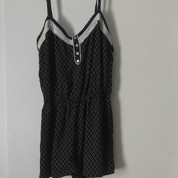 Black floral printed romper