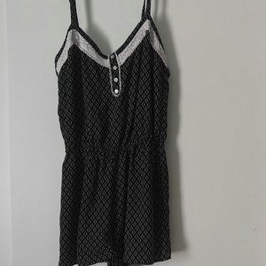 Black floral printed romper