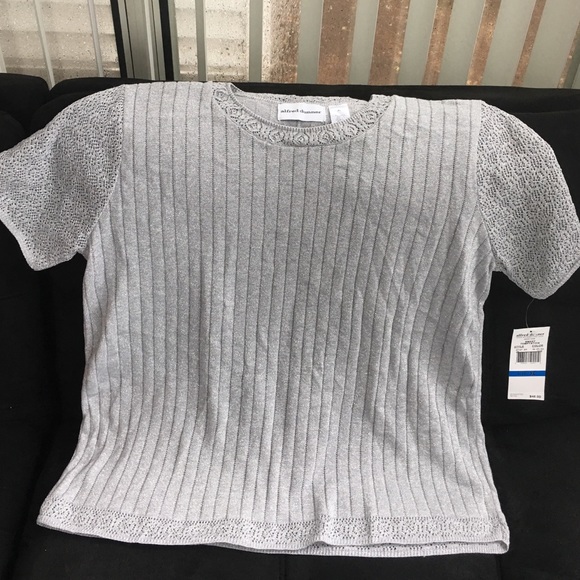 Metallic Silver Alfred  Dunner Blouse