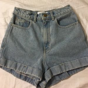 American Apparel Denim Cuff Shorts