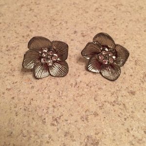 Silver flower earrings