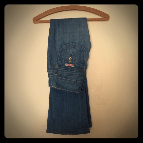 Hudson wide leg low waist blue  jeans size2