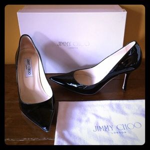 Jimmy Choo Black Satin Pump