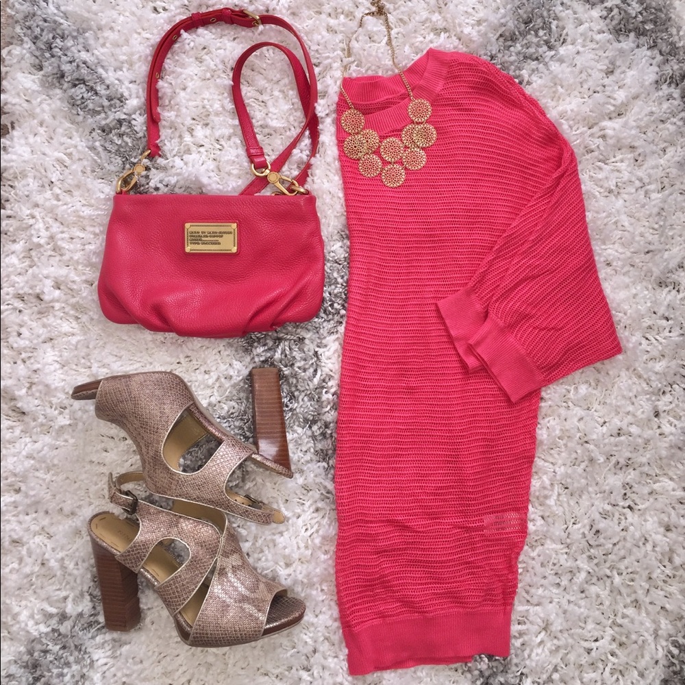 Express mesh Dolman sweater Coral XS