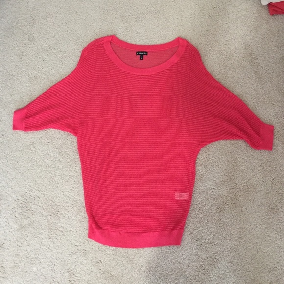 Express mesh Dolman sweater Coral XS - Picture 3 of 4