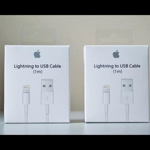 (2) NEW Apple iphone usb charging cables 3ft