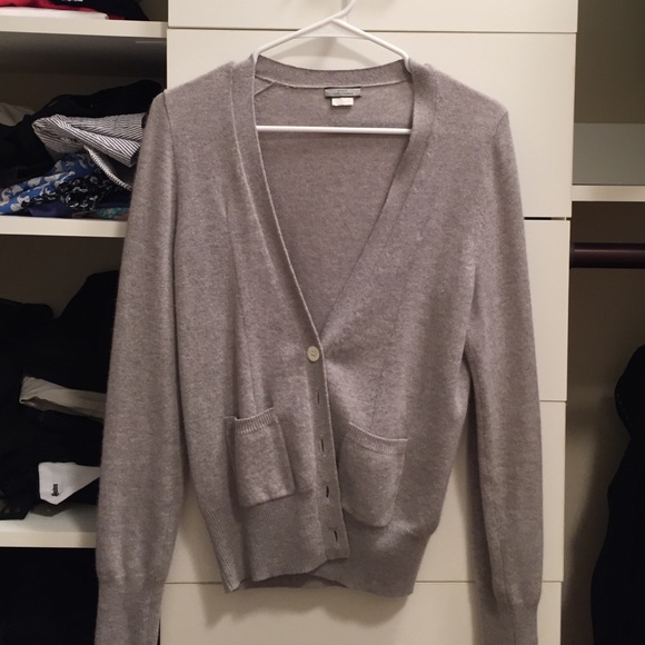 J.Crew 100% cashmere gray v-neck sweater