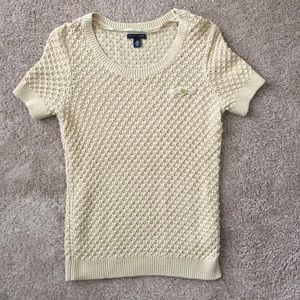 Cream short sleeve sweater