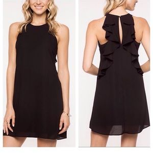 Black ruffled back dress
