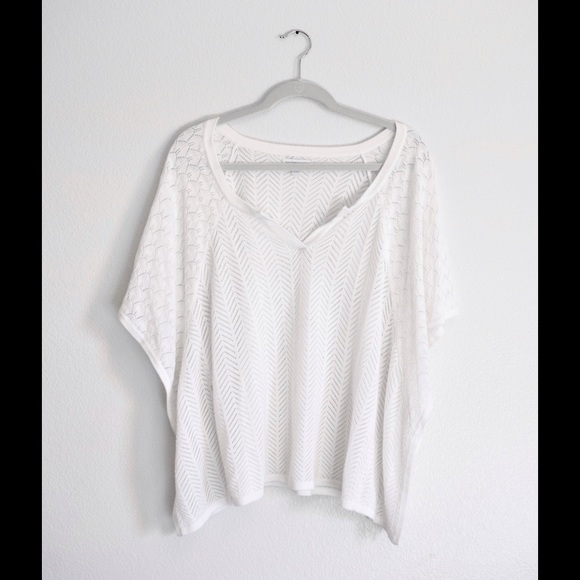 New York & Company White Loose Sweater
