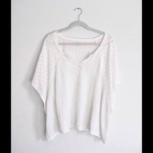 New York & Company White Loose Sweater