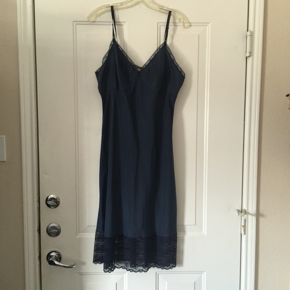 Barbizon Other - Vintage Barbizon navy blue lace slip dress