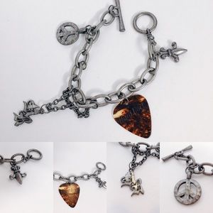 Hard Rock Cafe Charm Bracelet • guitar pick