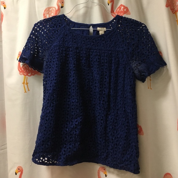 Blue Eyelet Jcrew Top Size 2