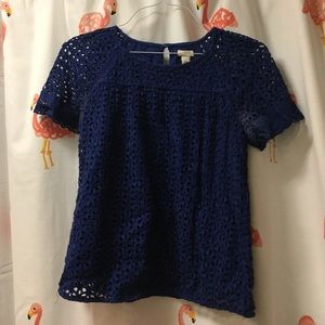 Blue Eyelet Jcrew Top Size 2