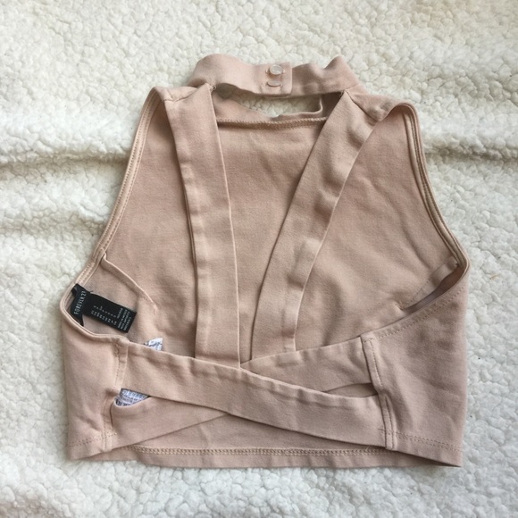Forever 21 High Neck Tan Crop top