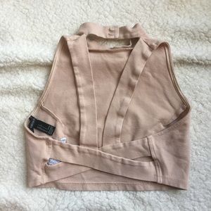Forever 21 High Neck Tan Crop top