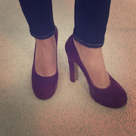 Nine West Purple Suede Heels