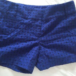 Patterned royal blue LOFT shorts