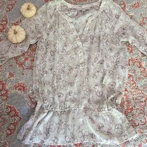 LOFT Sheer Printed Blouse.