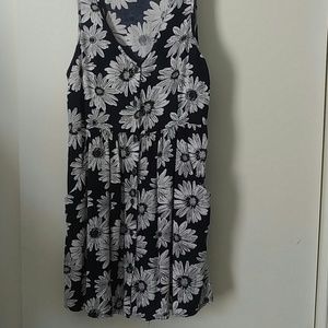 Navy blue sunflower dress