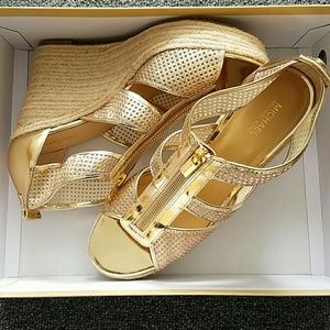 Michael Kors Gold Wedges