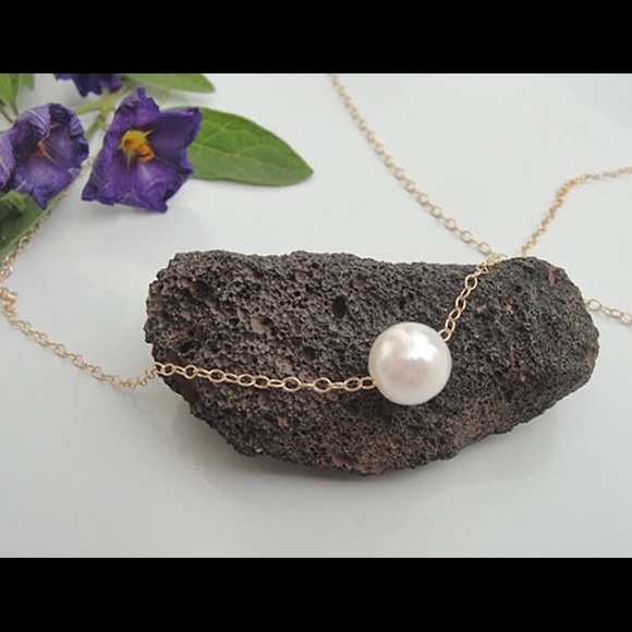 💟SILVER OR GOLD Simple Pearl Necklace💟 - Picture 4 of 4