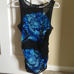 Black and blue flower top