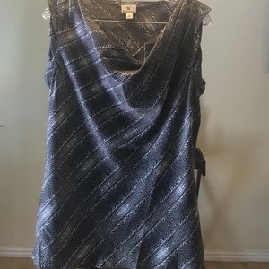 Silver/white/black/multicolored blouse