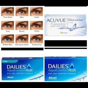 Color contacts or prescription clear contacts
