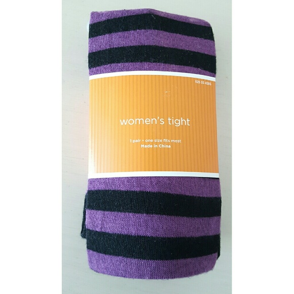 Black and purple Halloween tights.