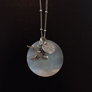 American Eagle silver charm necklace