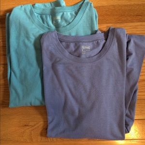 Lot of 2 LL Bean Wicking Long Sleeve Tees Medium