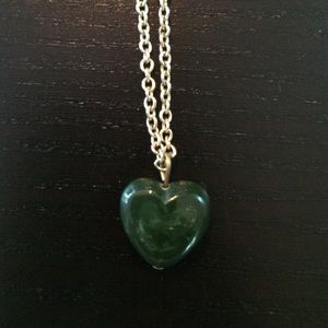 Green heart necklace