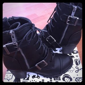 Black Ankle Industrial Booties