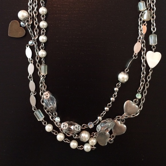 American Eagle silver multi-chain necklace