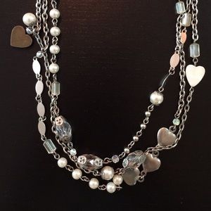 American Eagle silver multi-chain necklace