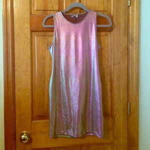 ASOS holographic mini dress with cutout back