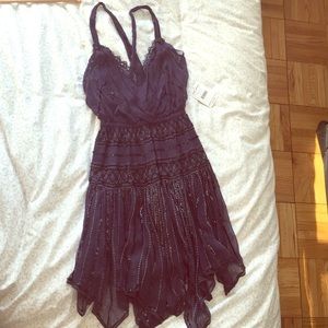 beaded lace chiffon Free People dress Size XS NWT