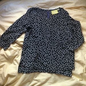 Anthropologie silk top 3/4 sleeve