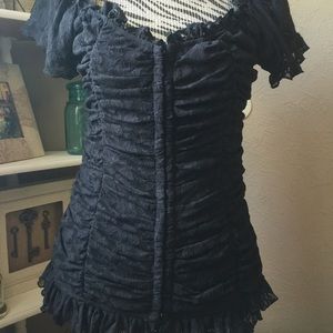 Maurice's black lace corset blouse