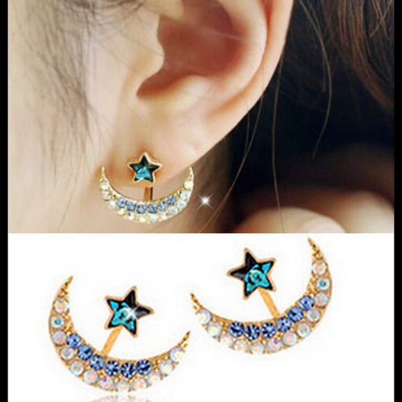 Moon-Star Stud Earring - Picture 3 of 5