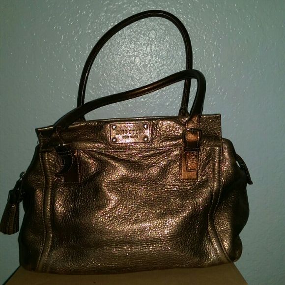Bronze leather Kate Spade shoulder bag