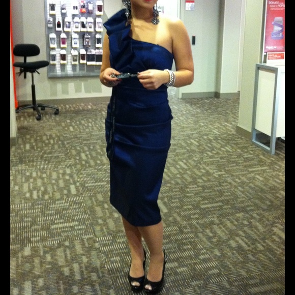Betsy & Adam Midnight Blue Formal Dress