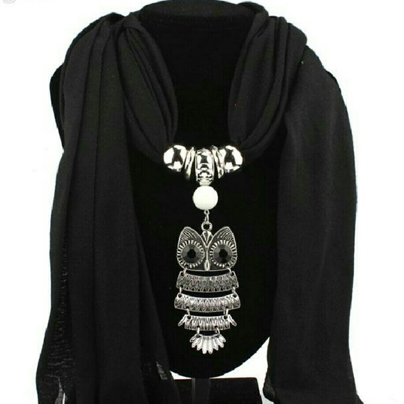 Owl scarf necklace