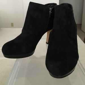 Clarks Shoes - Clark's Black Delsie Stella Suede Ankle Boots Clarks Shoes - Clark's Black Delsie Stella Suede Ankle Boots