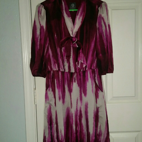 Knee length magenta dress
