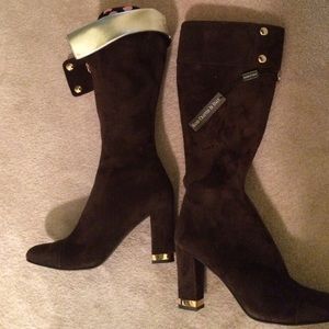 Brown suede leather Italian boots 8 1/2 M