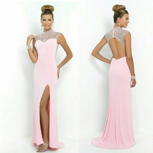 Jeweled Cutout Back Prom Dress